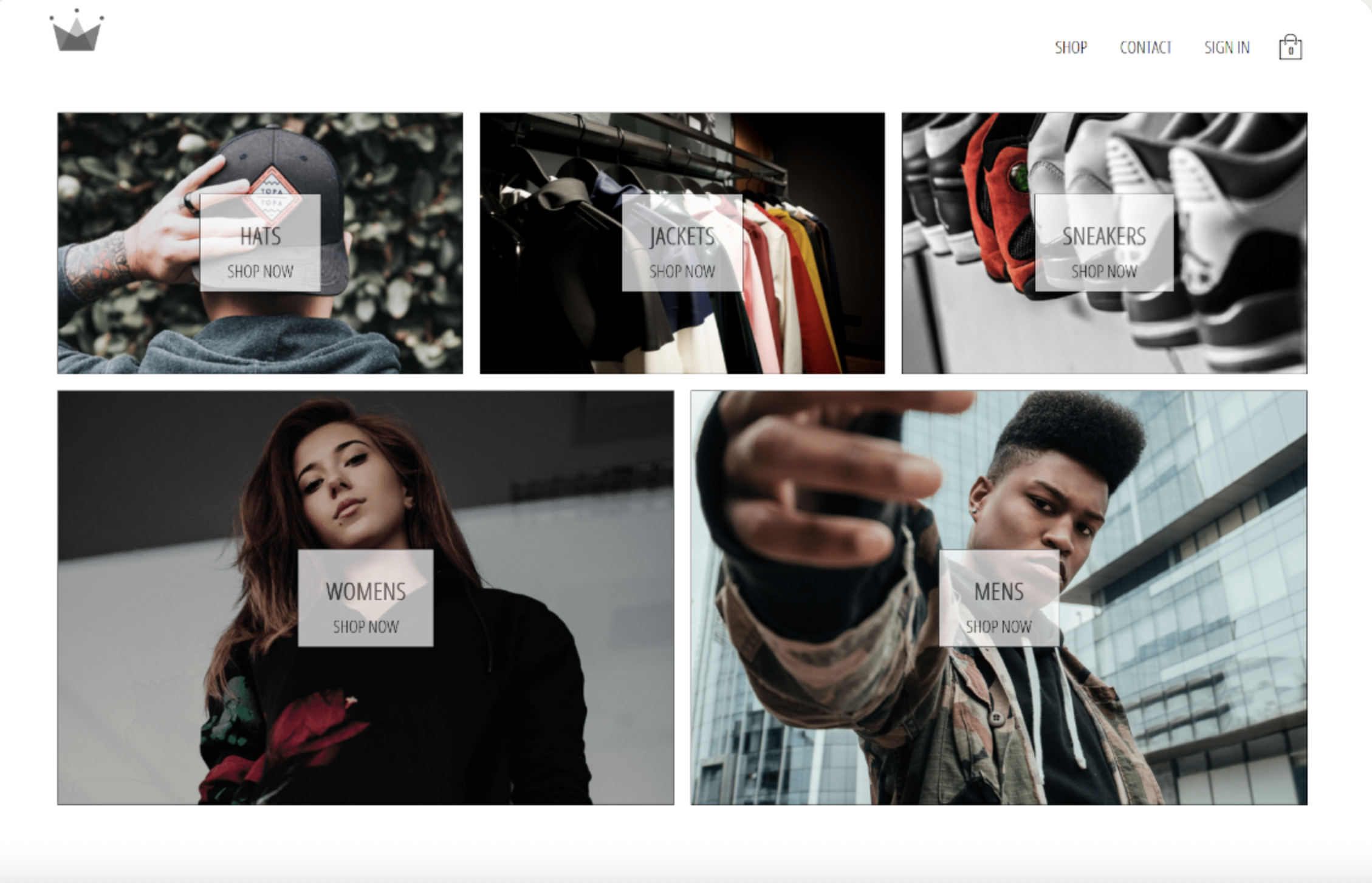 Screenshot of the E-commerce Store project homepage